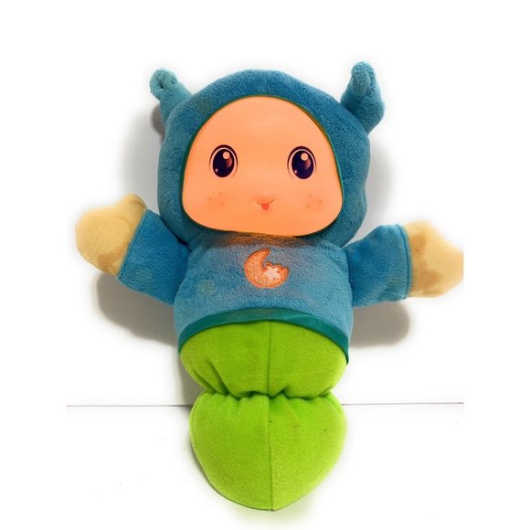 Gloworm 2011 Playskool Musical Light Up Glow Worm Blue Baby Plush Toy Doll - Picture 1 of 5